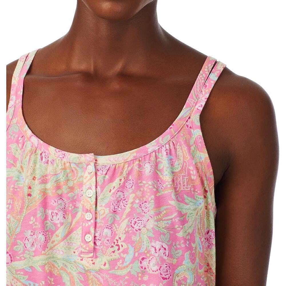 Lauren Ralph Lauren Black Tag Pink Paisley Tank Size Large